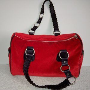 Handbag - LUXURIOUS RED VELVET w/RED SUEDE LINING!